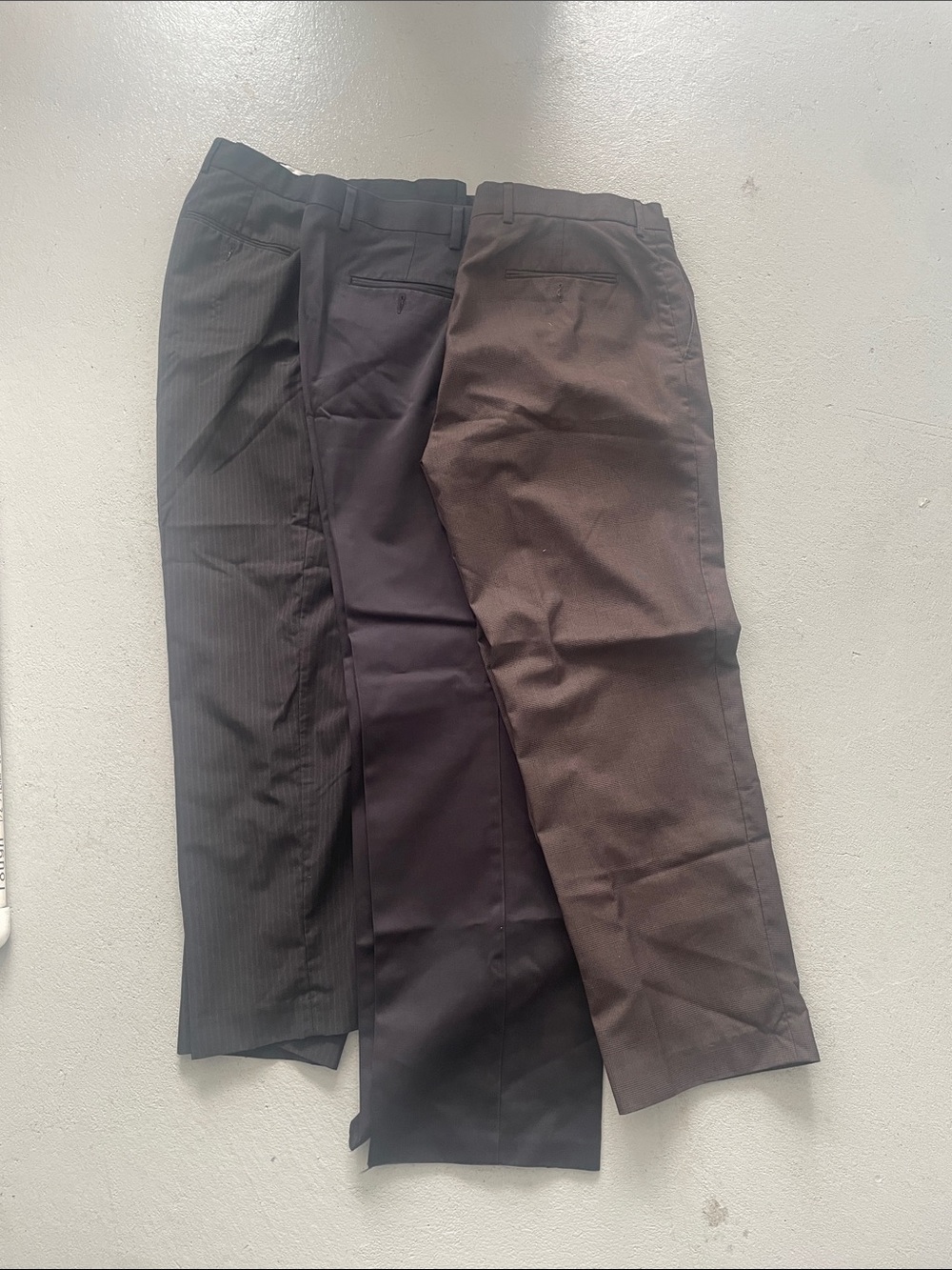 Men's Dress Pants — Black, Dark Blue, and Dark Brown